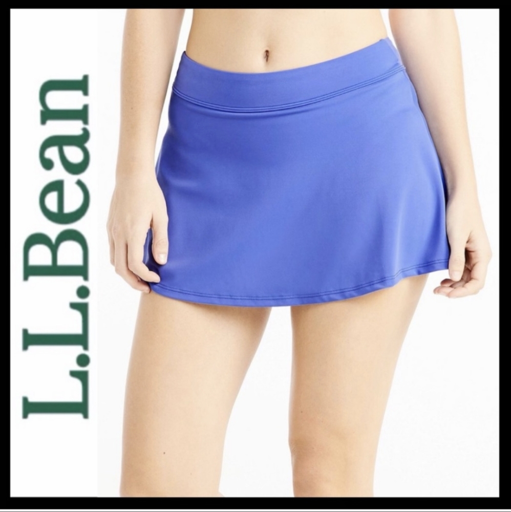 L.L. Bean Blue Bikini Bottom Swim Skirt Women's 10
